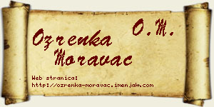 Ozrenka Moravac vizit kartica